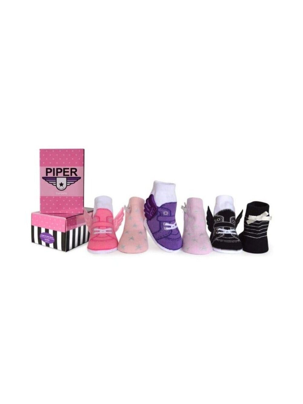 Trumpette Piper Brights Baby Girls 6pk Muli Color Socks Infant Sizes 0-12mo